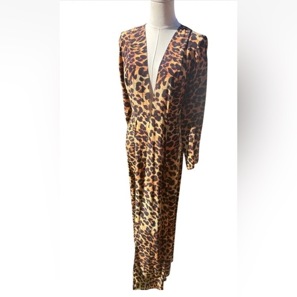 WE ARE LEONE LEOPARD PRINT SILK ROBE XS/S - Picture 4 of 12